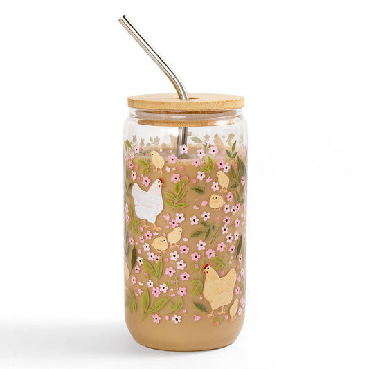 Chicken Fields Glass Can