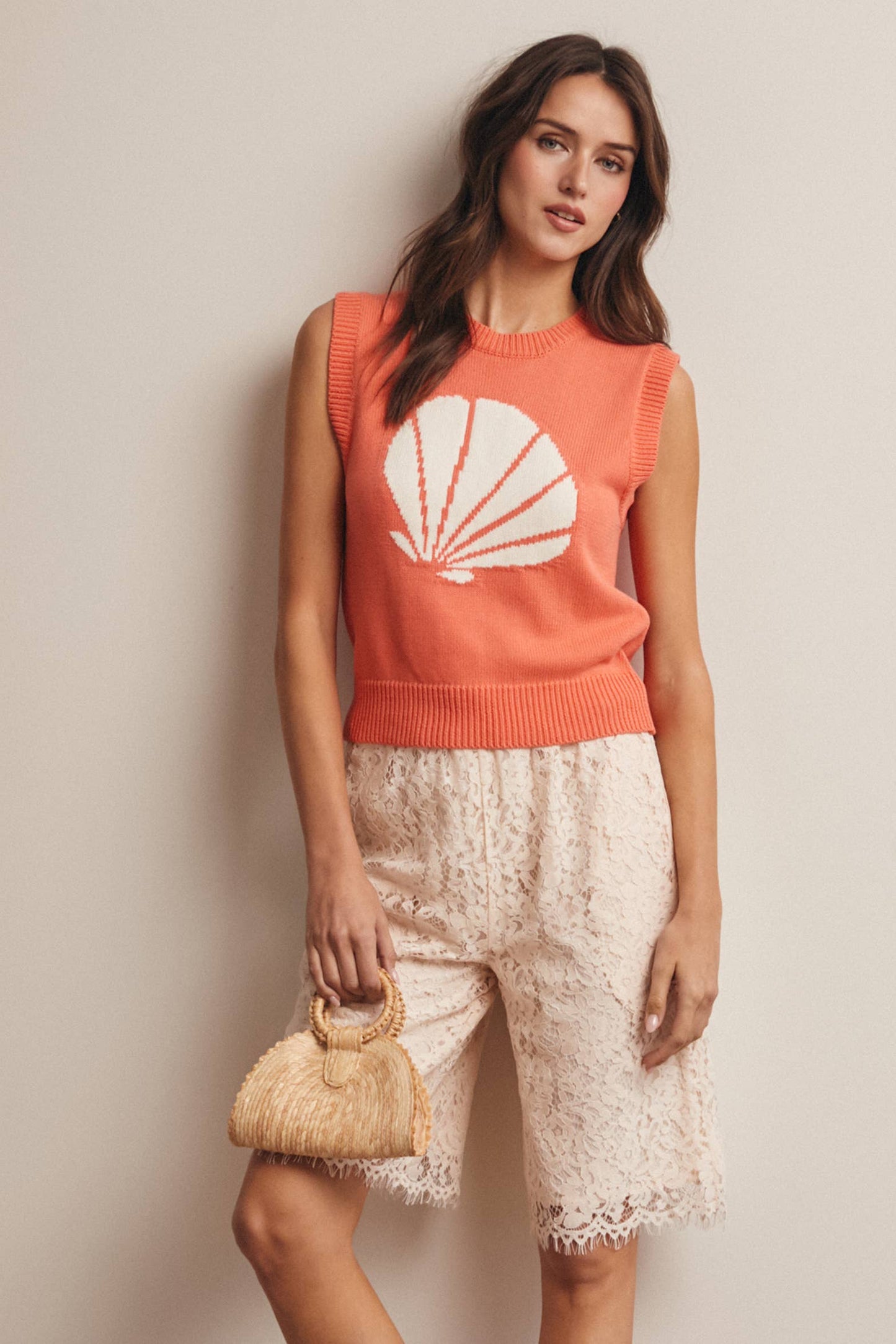 Shell Knit Sweater Vest