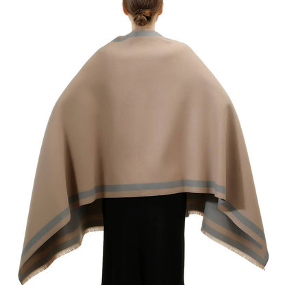 Reversible Oversized Border Cashmere Feel Shawl
