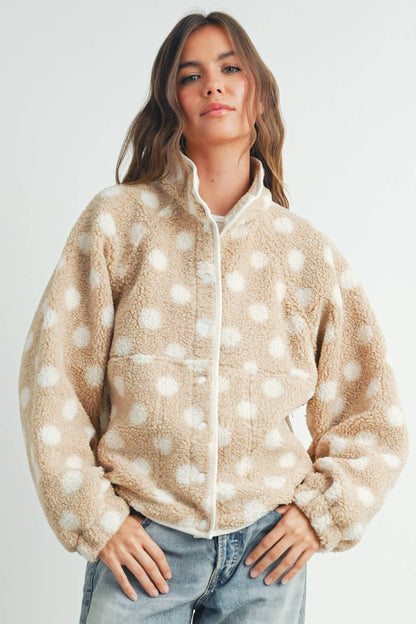 Fall Polka Dot Button Down Jacket