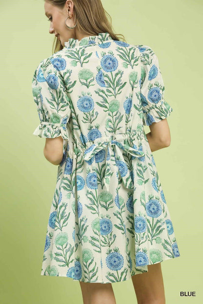 Floral Puff Sleeve Babydoll Dress