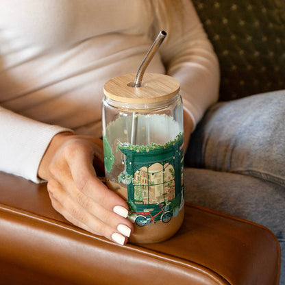Bookworm Bookstore 16oz Glass Can